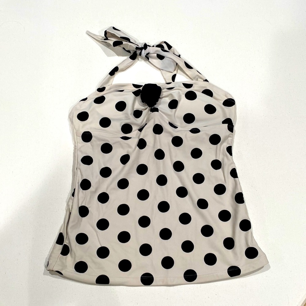 Black and White Tankini Swim Top